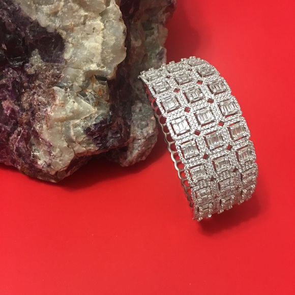 Luxury Solid Silver 925 Bracelet With CZ, 6.5” - Picture 1 of 5